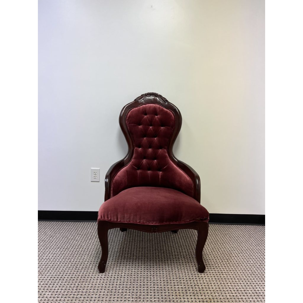 Maroon Velvet Chair (Hers)